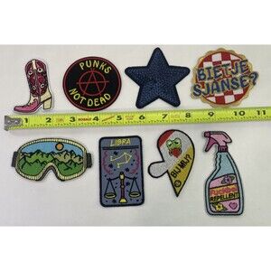 Embroidered Badge See On/ Iron On Patches Mixed Lot Of 8